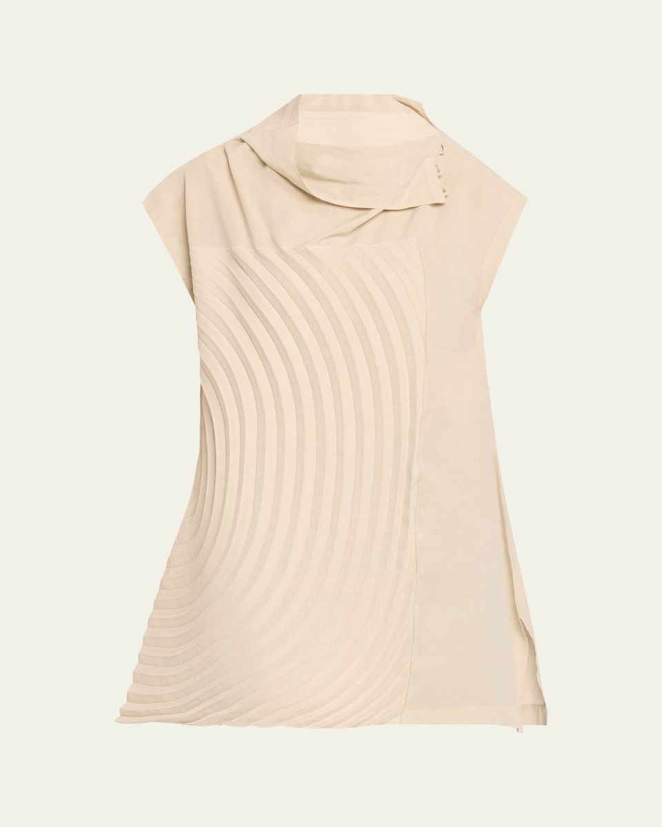 Flow Pleated High-Neck Top